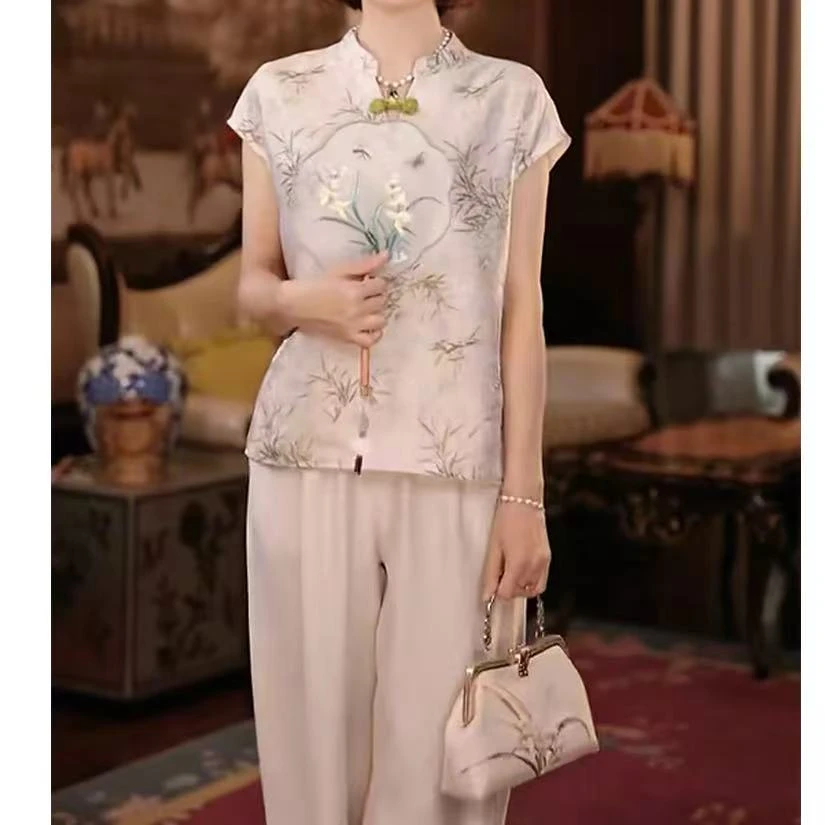 年轻妈妈夏装短袖T恤小衫2025新款洋气中老年女装上衣