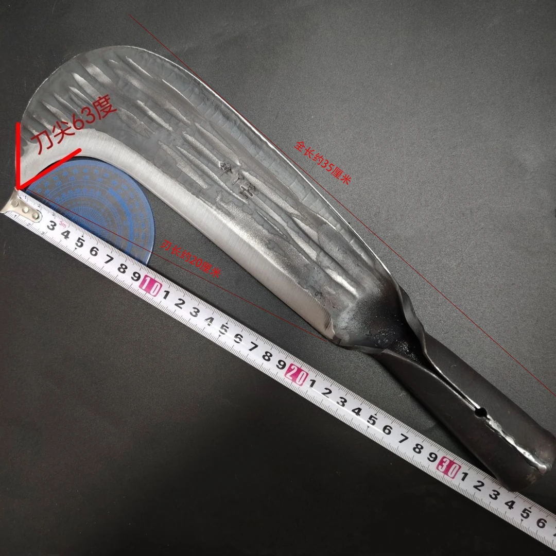 手工锻打砍树砍柴刀加厚炮弹钢家用户外砍柴工具重约1.2斤