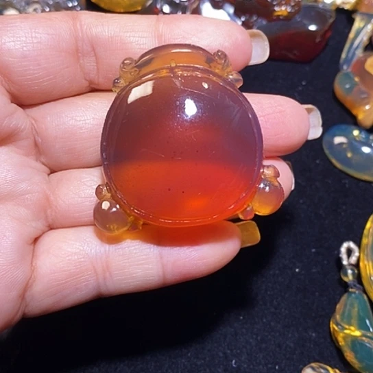 琥珀颈饰银S925镶嵌福贝19.5克