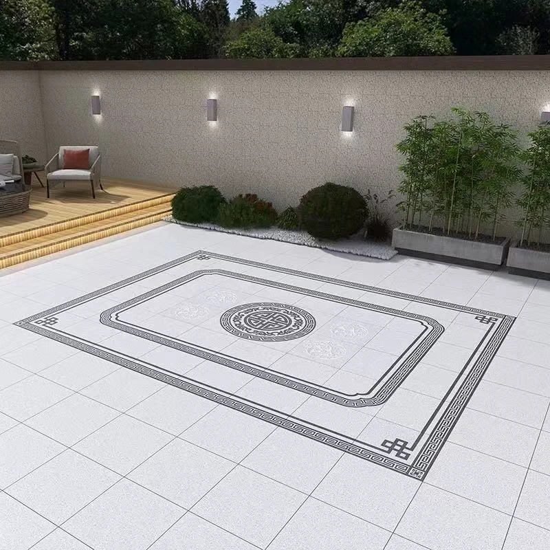 中式庭院长方形拼花3.6米别墅院子入户地铺石防滑抗冻地砖石英砖