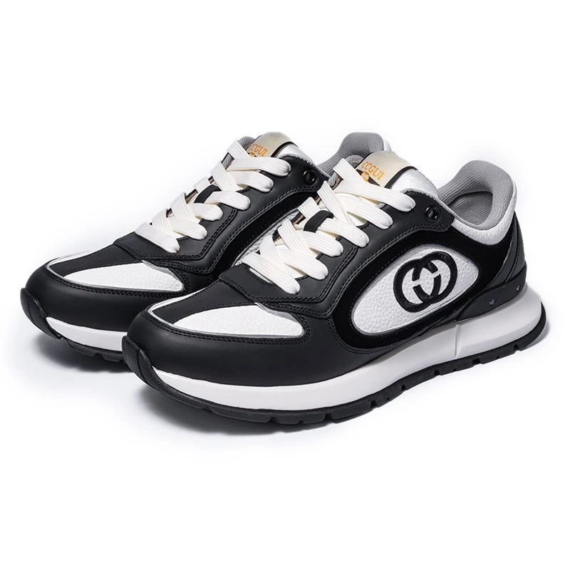 秋季新款运动鞋潮流轻奢厚底鞋百搭拼色休闲鞋手工运动男鞋