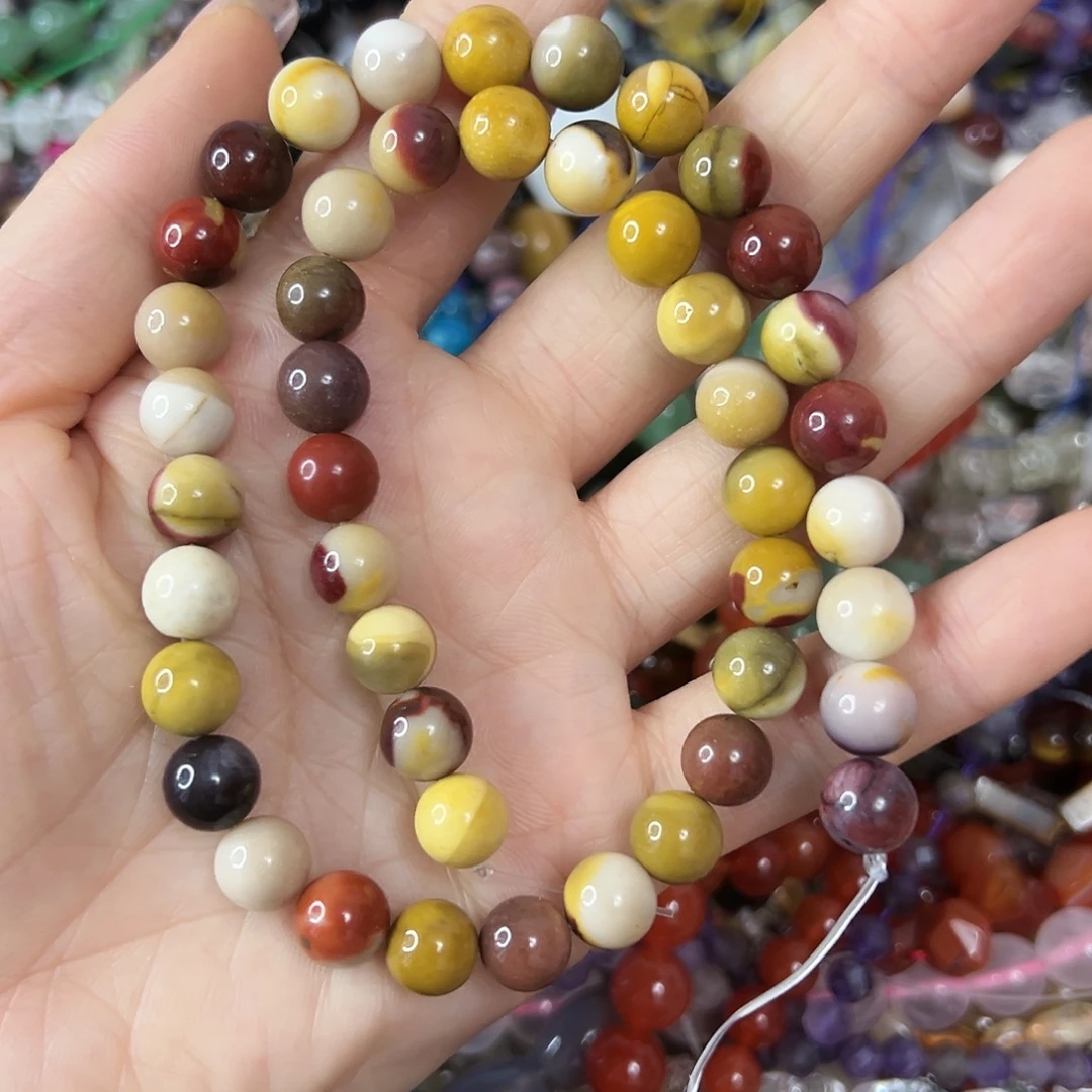 玛瑙/玉髓合金珠宝半成品，卡8蛋黄石一条