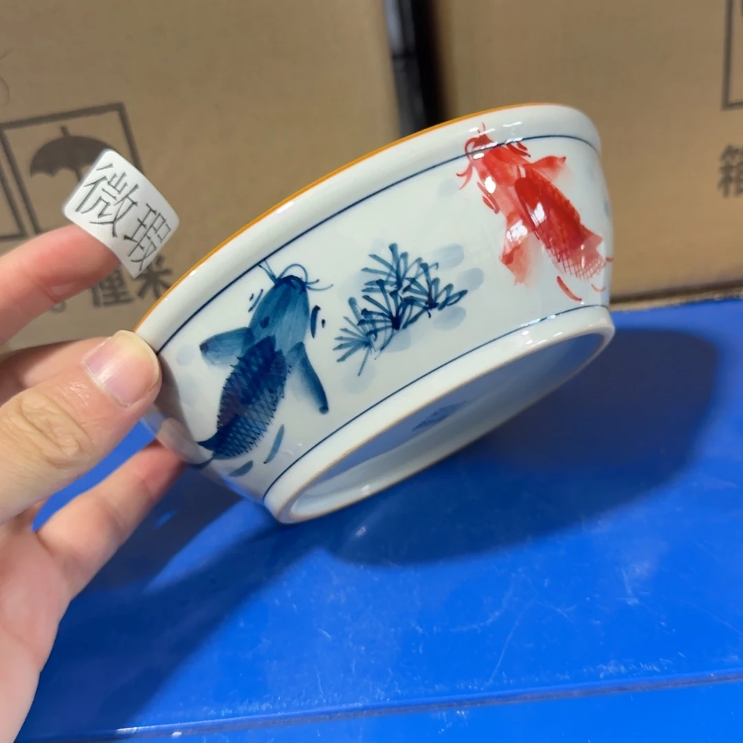 釉下手绘茶具微瑕