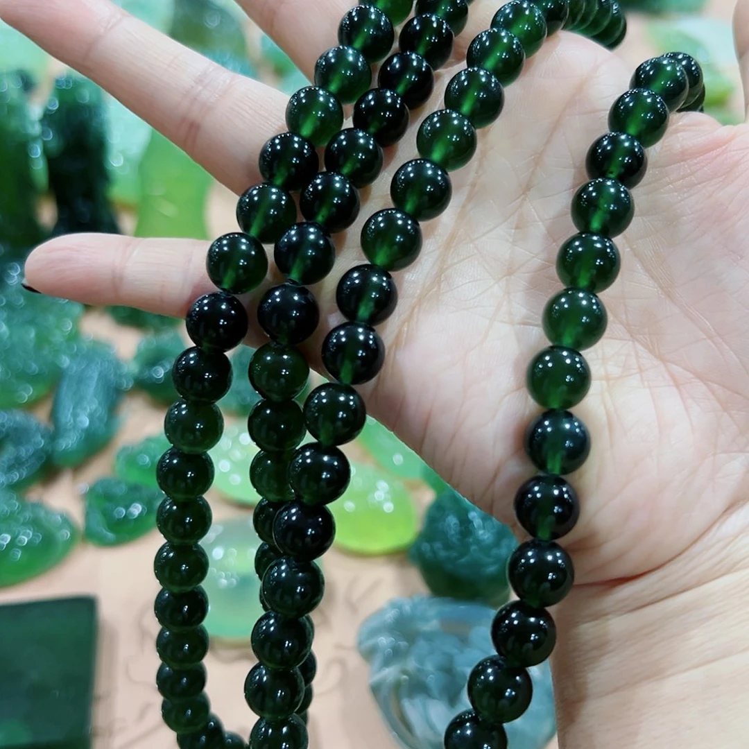 蓦***首未镶嵌蛇纹石玉手串