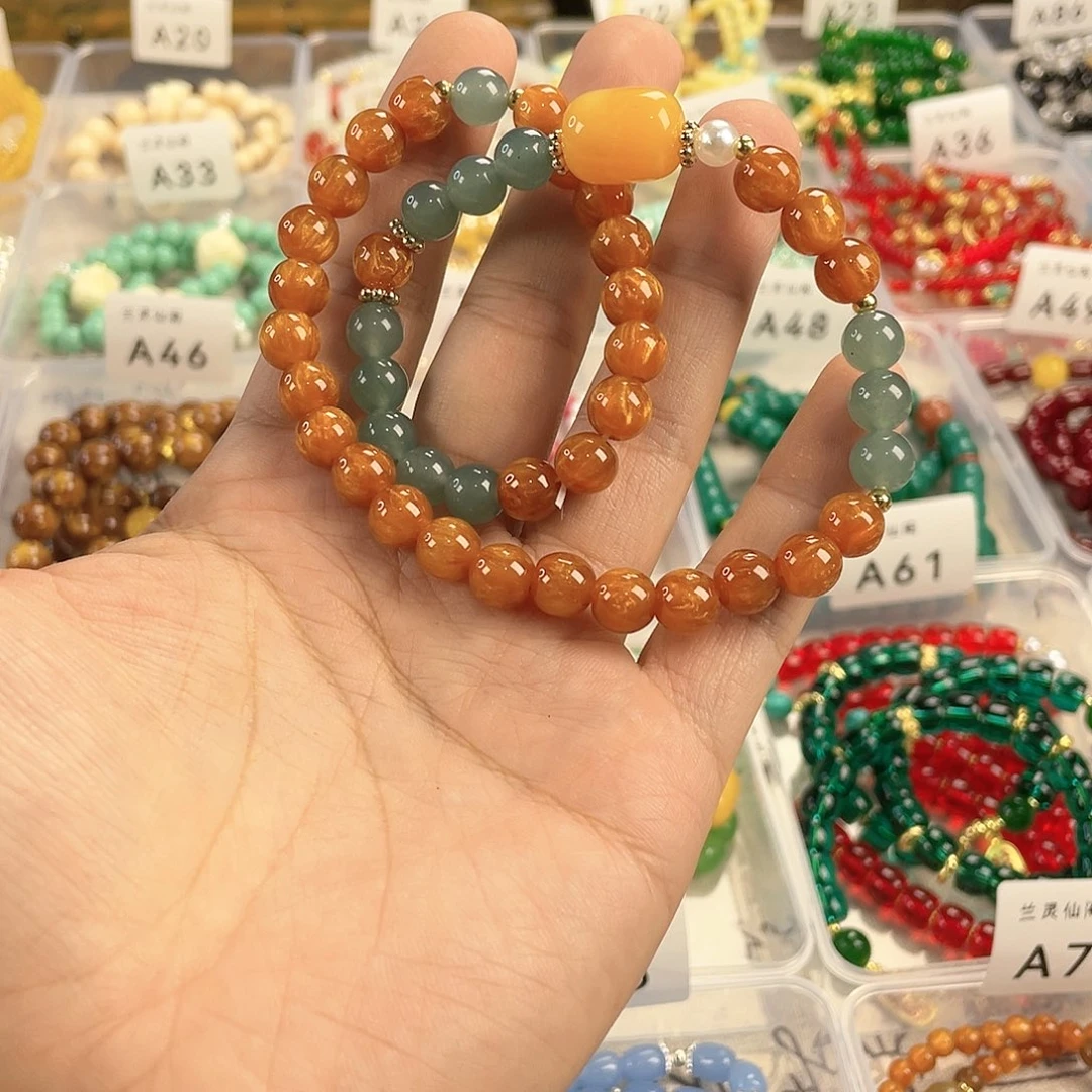 玉髓手饰银S925镀金镶嵌