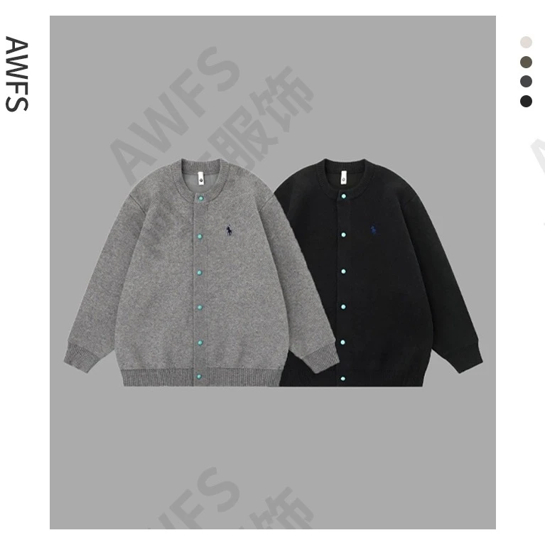 【品质源头】春季新款复古纯色男女同款宽松针织毛衣外套Z-86311