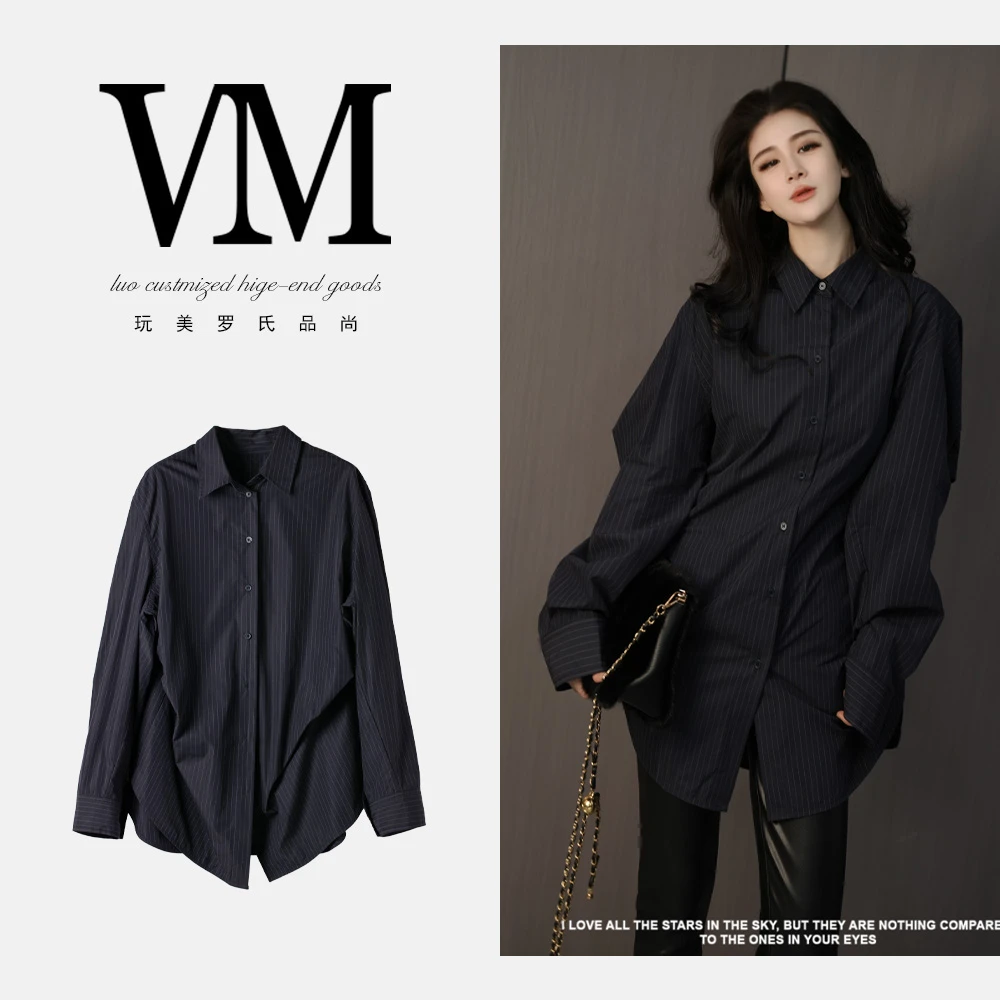 【格线】条纹衫 精品时尚舒适减龄女款25q048上衣250g76cm