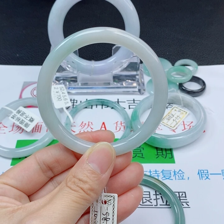 翡翠未镶嵌手镯美人条手镯57-58圈口