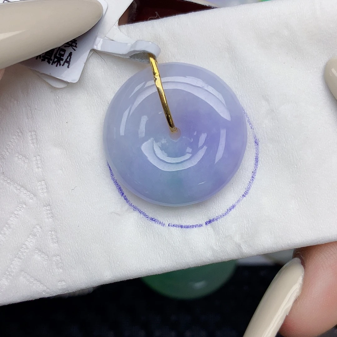 翡翠18K金镶嵌颈饰天然缅甸翡翠a货百元以上9元证书费自理