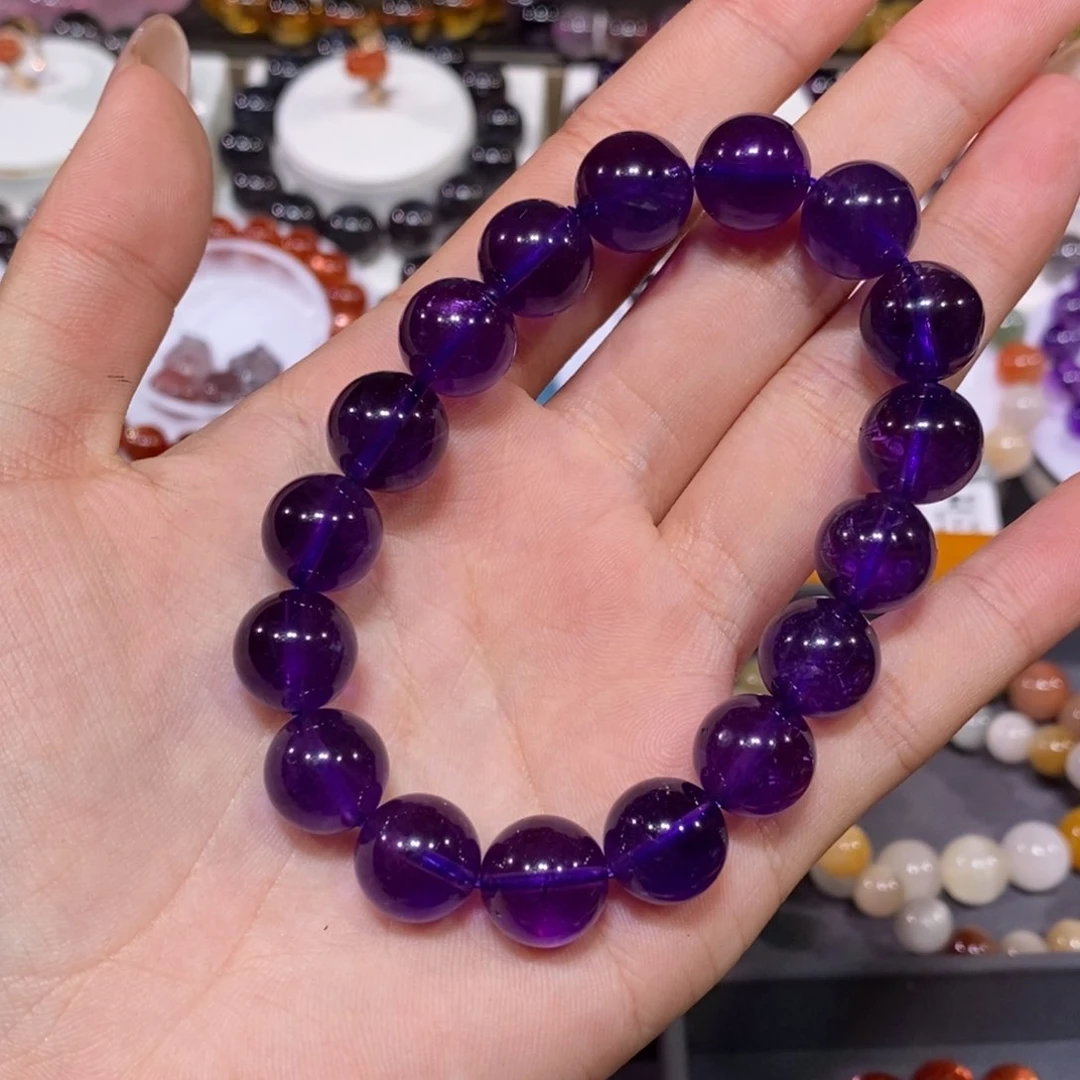 水晶手链未镶嵌快****奇乌拉圭紫水晶12+