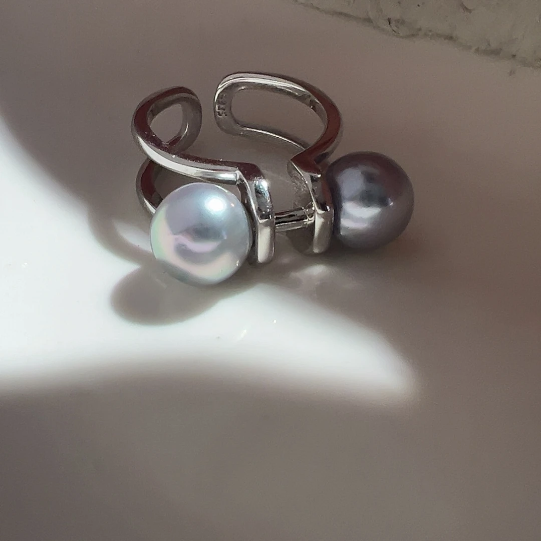 海水珍珠戒指银S925镶嵌