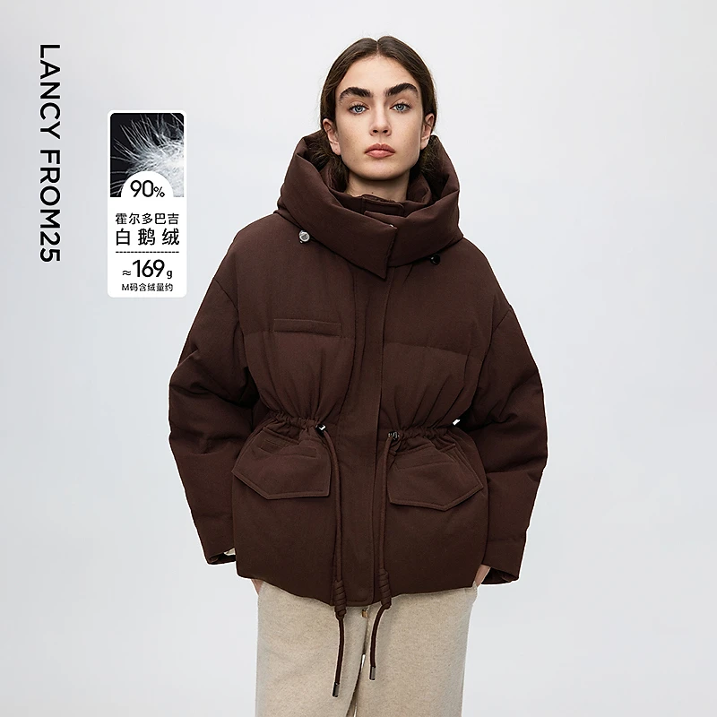 【焦点系列】朗姿霍尔多巴吉鹅绒羽绒服朗姿气质连帽2025年冬季新款
