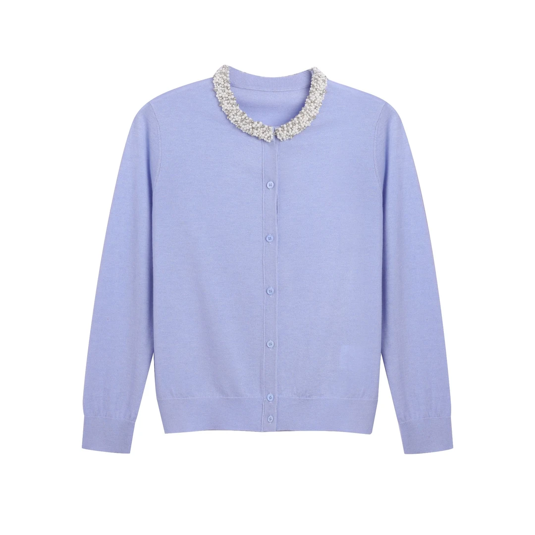 20001【小琳订单】圆领针织衫春夏钉珠款2410