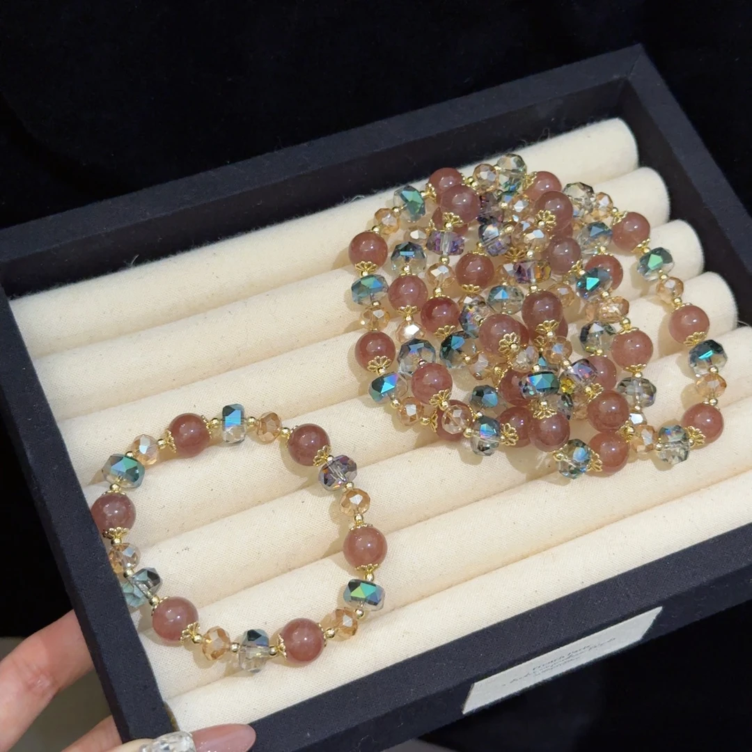 【新人福利】10mm草莓晶手链时尚小众百搭单圈