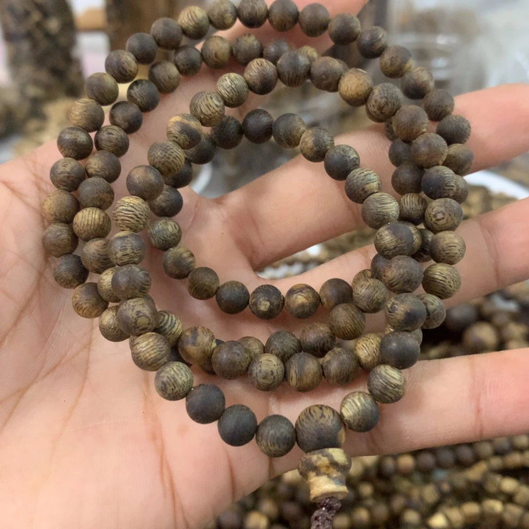 沉香碎屑沉香0.6圆珠多圈15克+