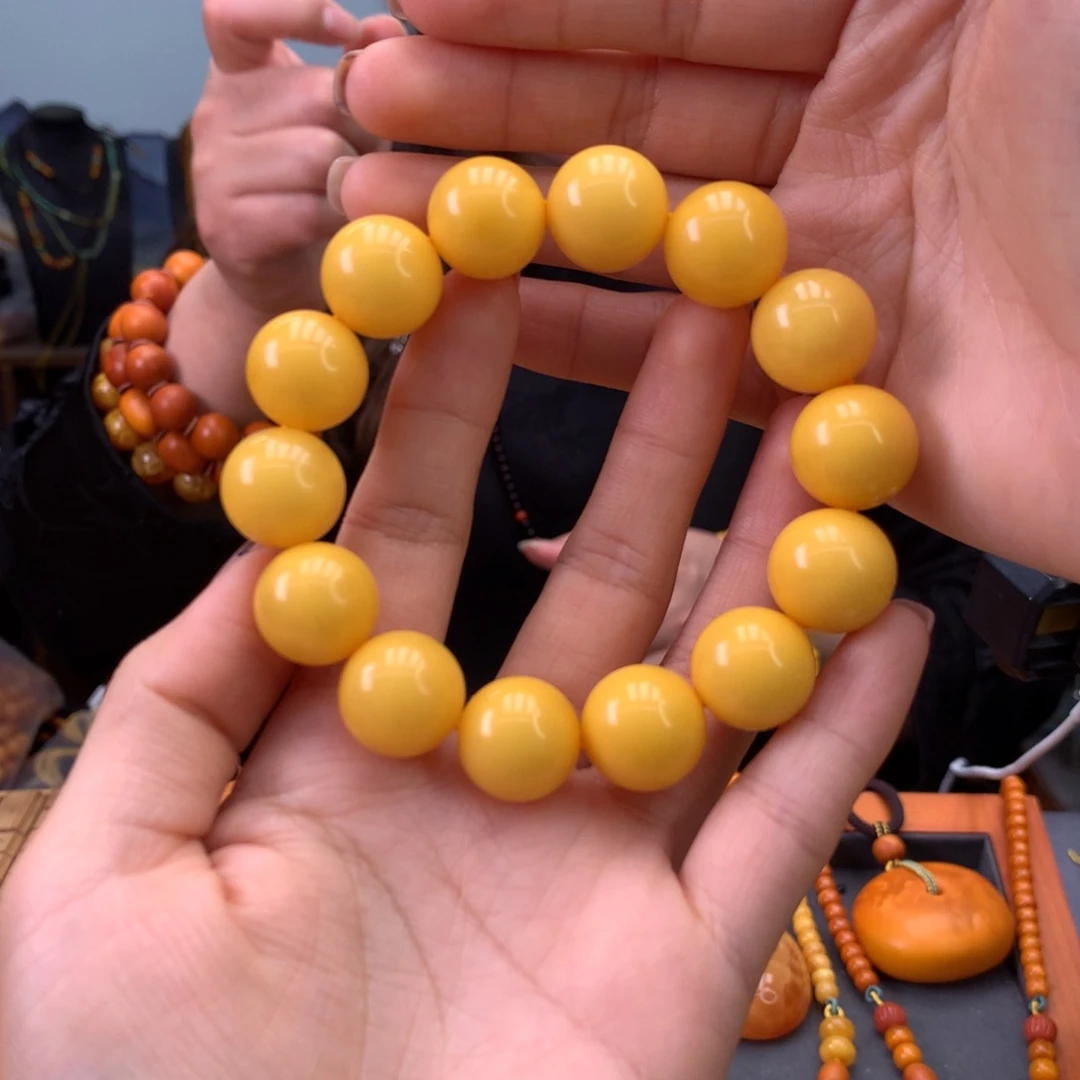 蜜蜡手串未镶嵌天然