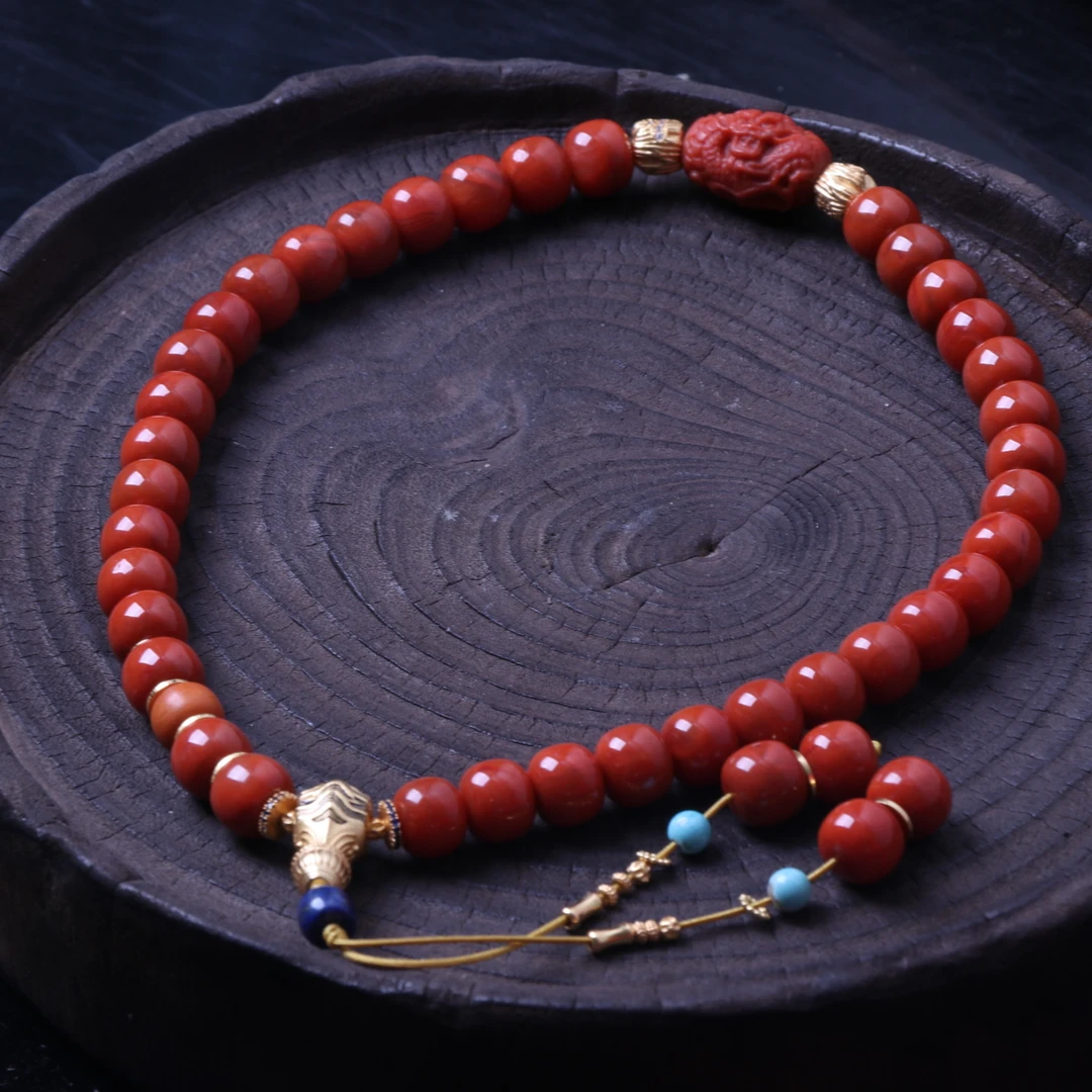 【石语珠宝】南红玛瑙10mm左右diy老型手持一条d844