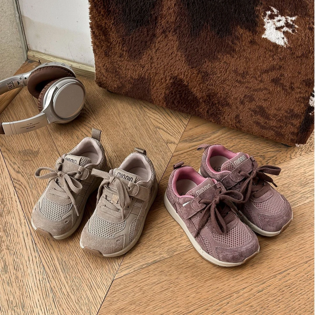 26-35码真皮儿童双网轻便跑步鞋男女童运动休闲鞋学生网鞋2025新