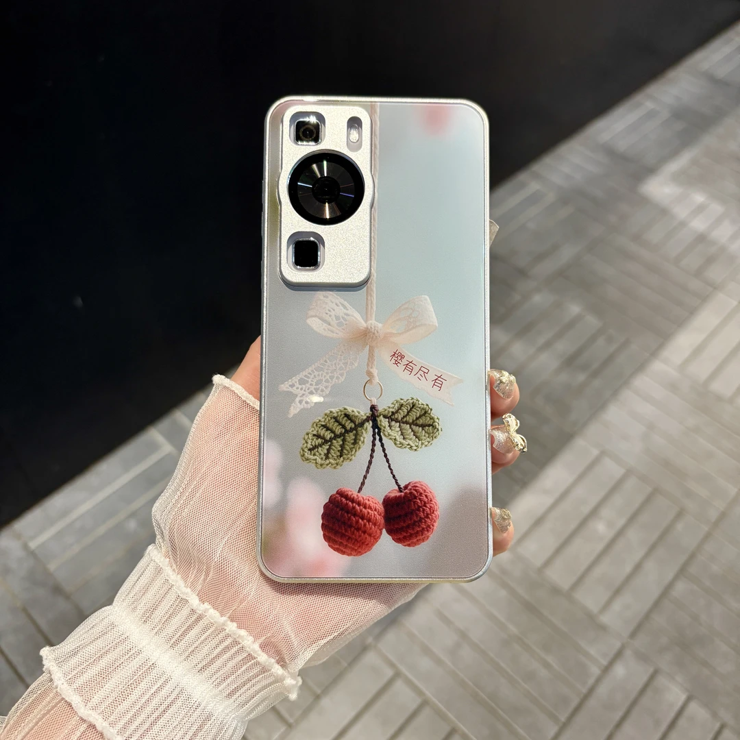 苹果/华为/oppo/vivo/小米 樱有尽有适用p60肤感玻璃防摔手机壳