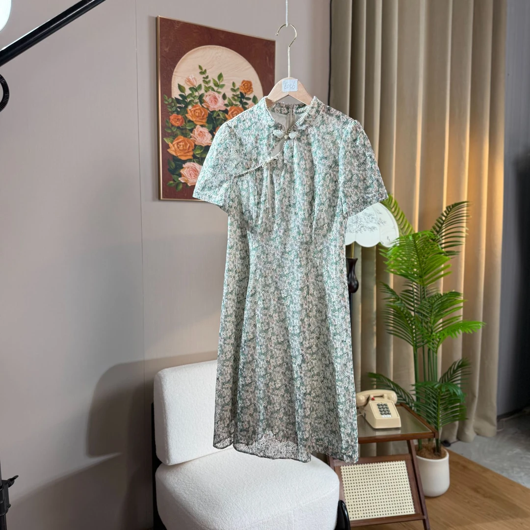 【钟意宠粉】E056 气质时尚夏季连衣裙(绿色)