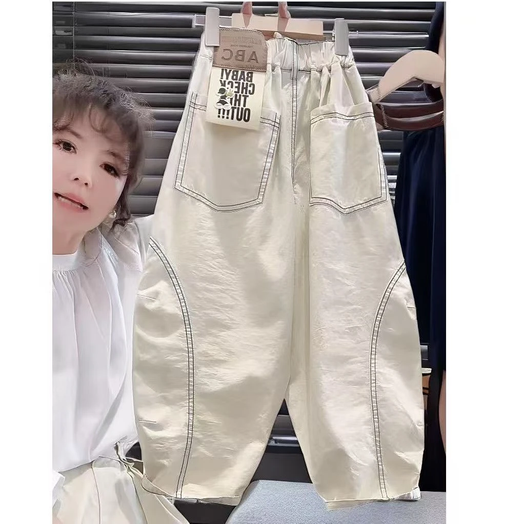 儿童裤子春夏季新款中大童宽松版休闲裤男童棉布长裤中性夏百搭裤