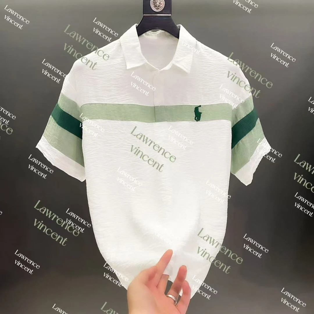 Lawrence Vincent 夏季翻领撞色百搭衬衫男女款时尚轻奢衬衣P071