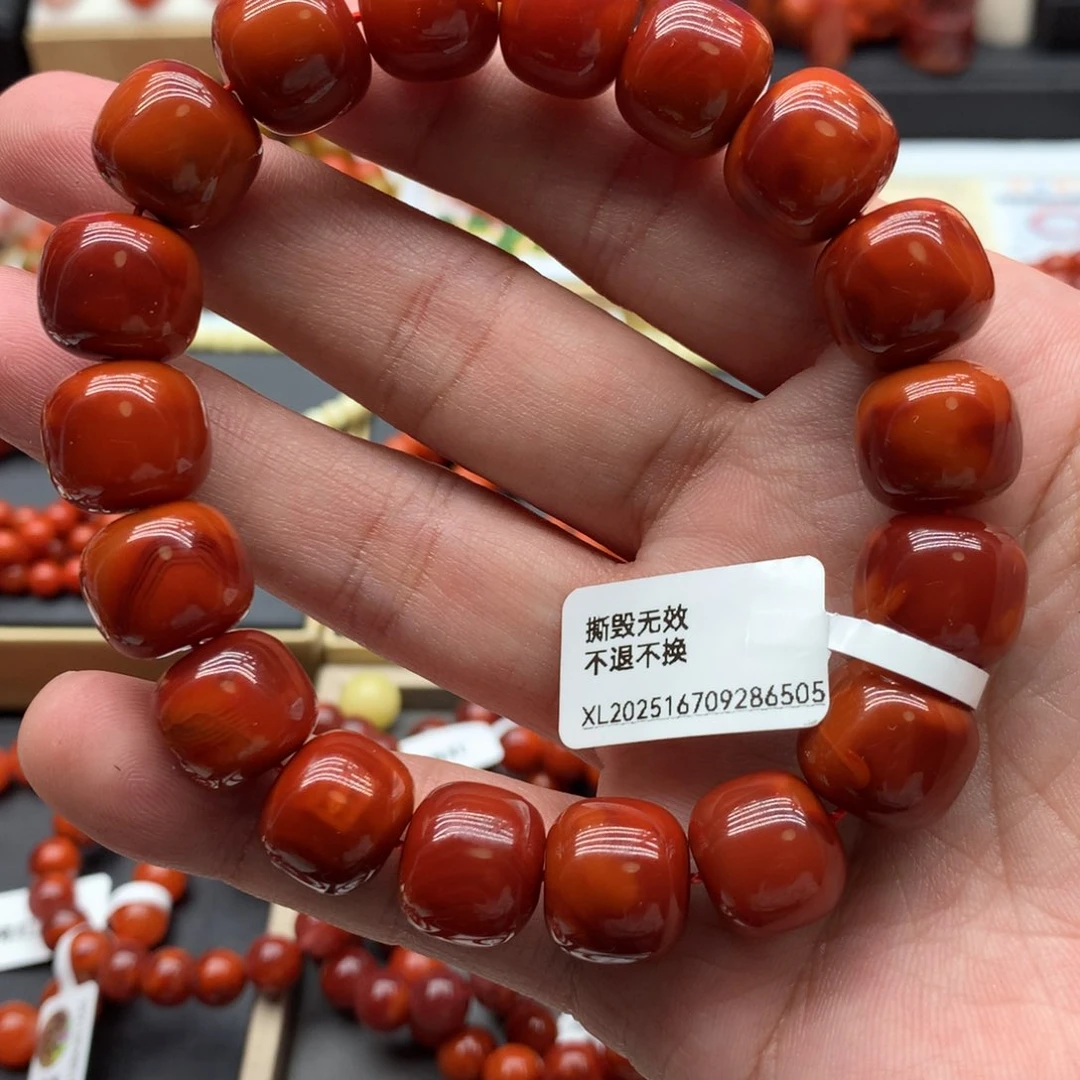 南红玛瑙手链，瓦西料卡13加未镶嵌W*Y