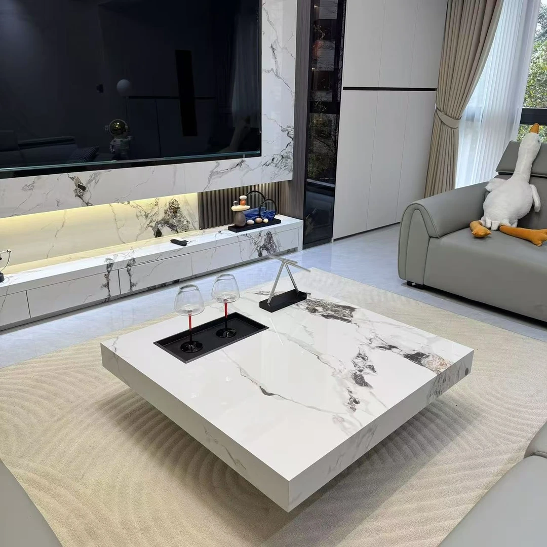 千凡思家现代简约客厅家用方形茶几时尚创意意式极简轻奢方几