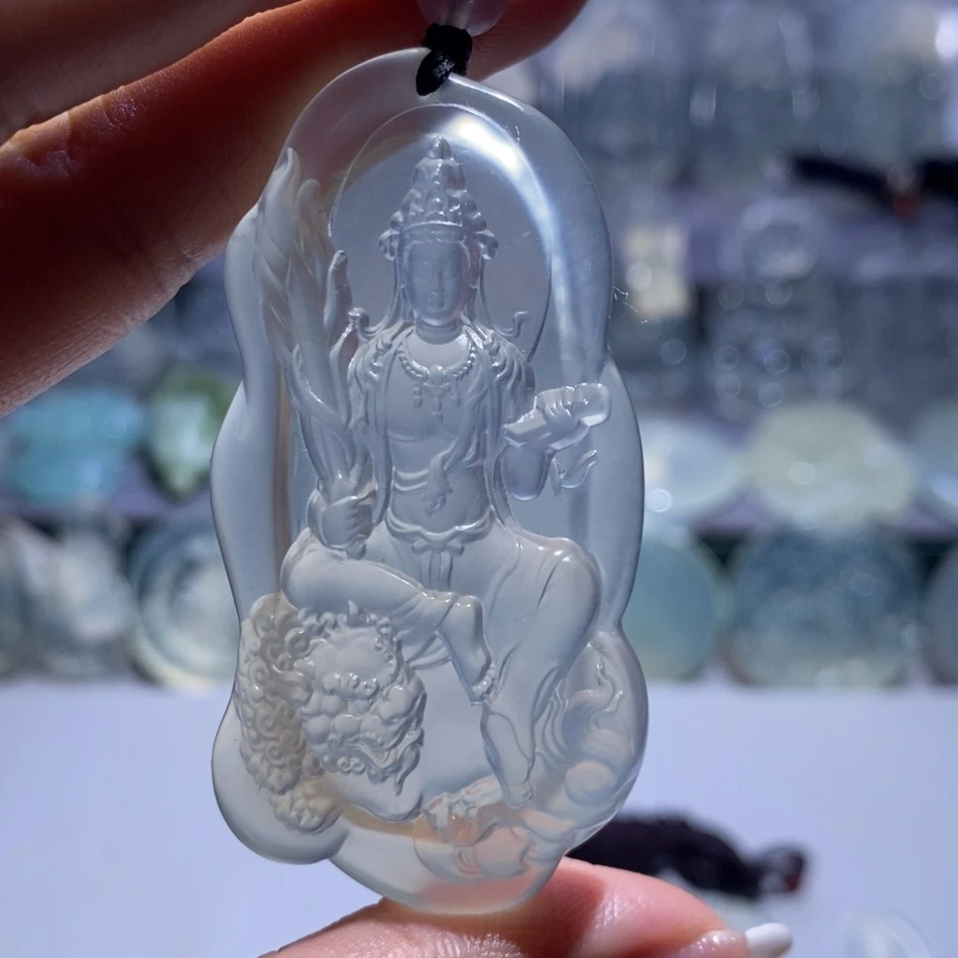 溪***旅岫玉未镶嵌颈饰文殊菩萨