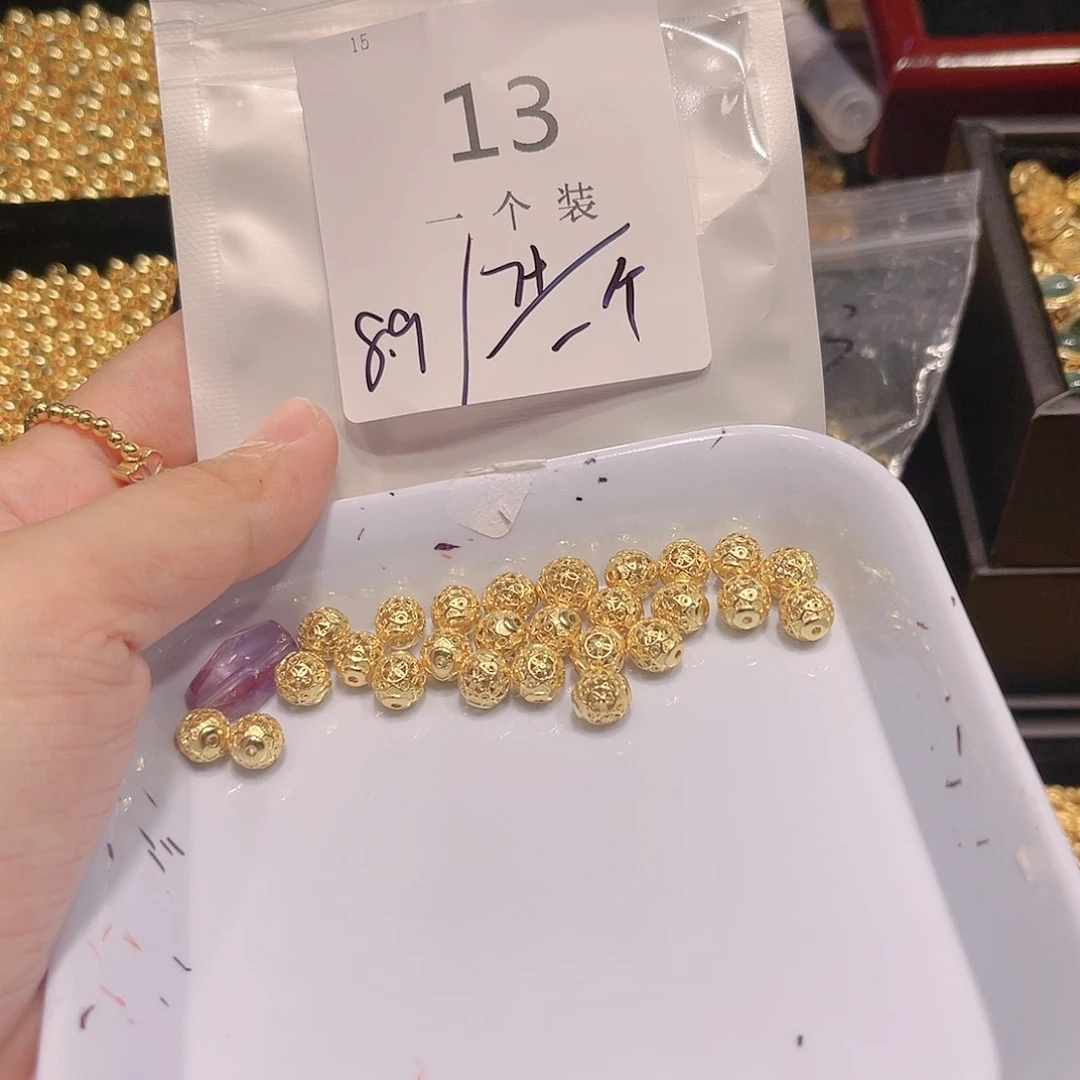 紫晶珠宝半成品银S925镀金镶嵌13