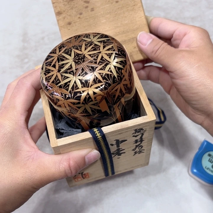 满工金莳绘实木茶枣