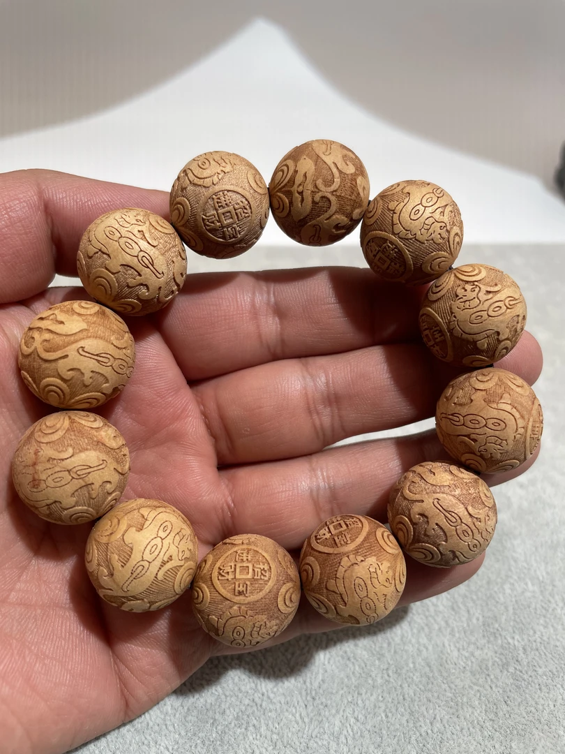 瓷白鸿鹄20m珠宝精选首饰简约国风精美单圈手串 崖柏004