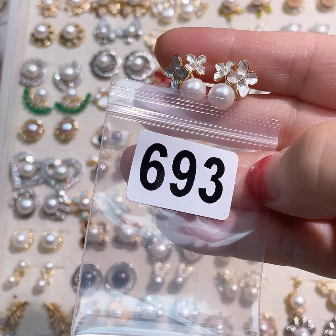 合金淡水珍珠耳饰ღ****N