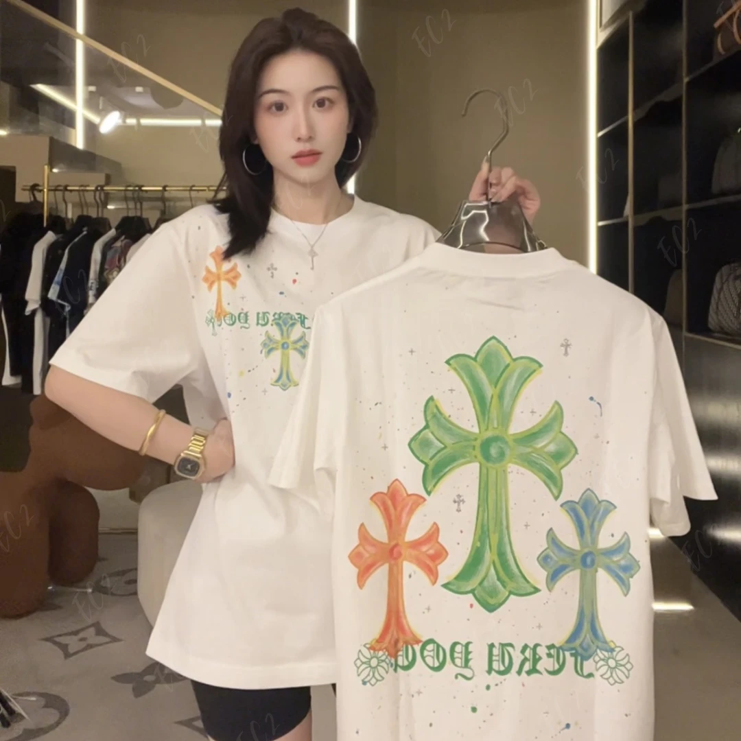 【7号链接】25年夏季新款男女潮牌时尚休闲宽松圆领短袖T恤0032