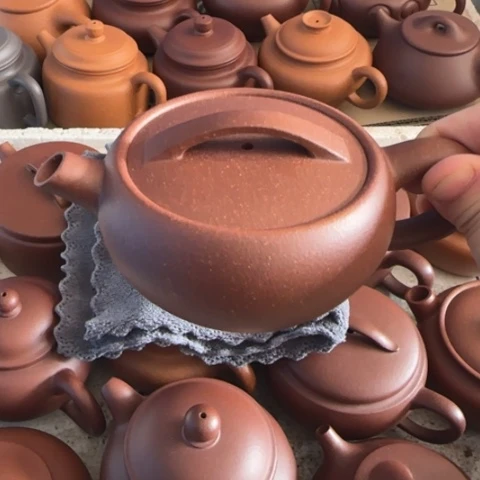 紫砂茶壶深井紫泥180cc