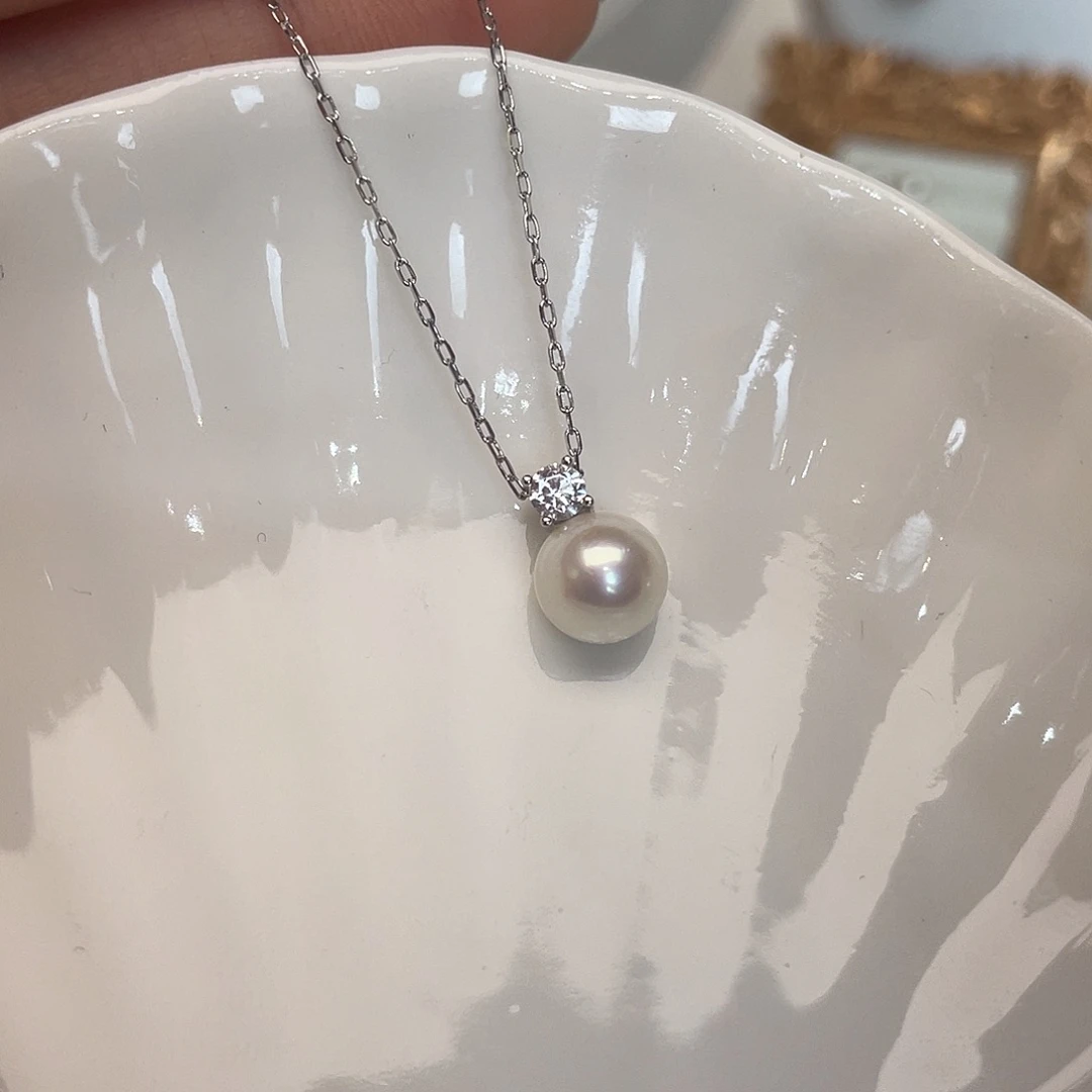 银S925镶嵌项链海水珍珠