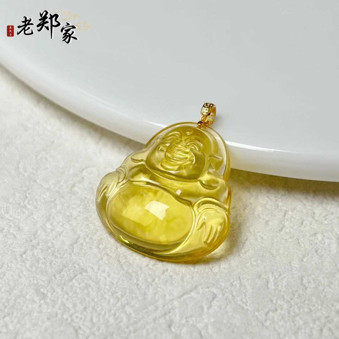 【老郑家】18K镶蓝珀佛公 (多样性发一件不带链) XYML128