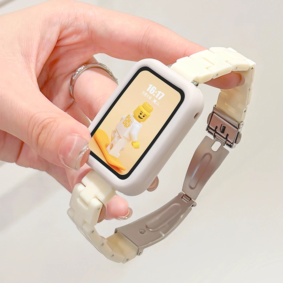 适用小米手环9pro表带三株树脂高颜值夏季透气个性百搭腕带