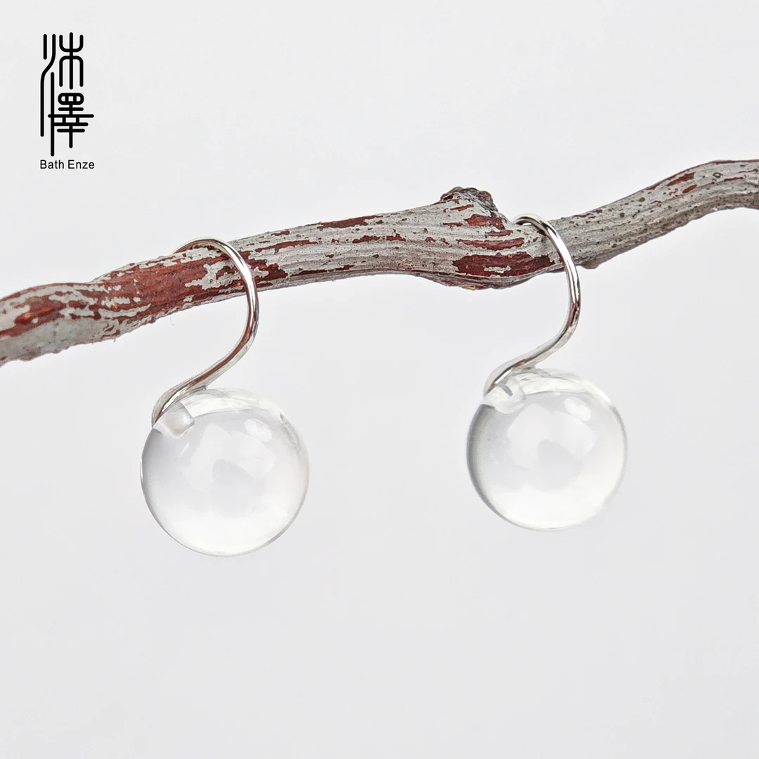 沐泽【心动白月光】白水晶高跟鞋耳钩自发无证书