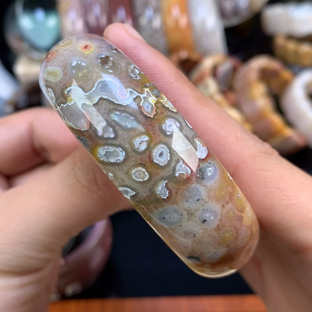 【闪购商品】颈饰未镶嵌硅化珊瑚（珊瑚玉）67号57圈彩共生