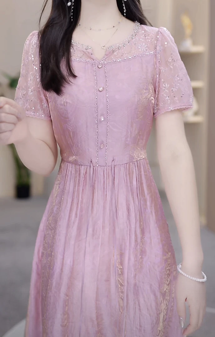 【玥欣服饰】KK884 # 2025 新款 夏季 减龄 气质 优雅 连衣裙