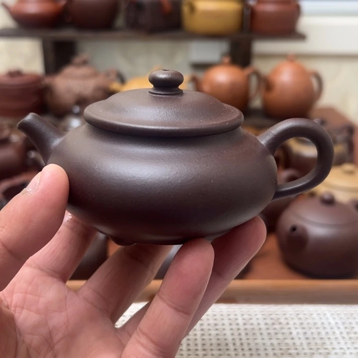 茶壶段泥宜兴原矿紫砂明炉180CC半手