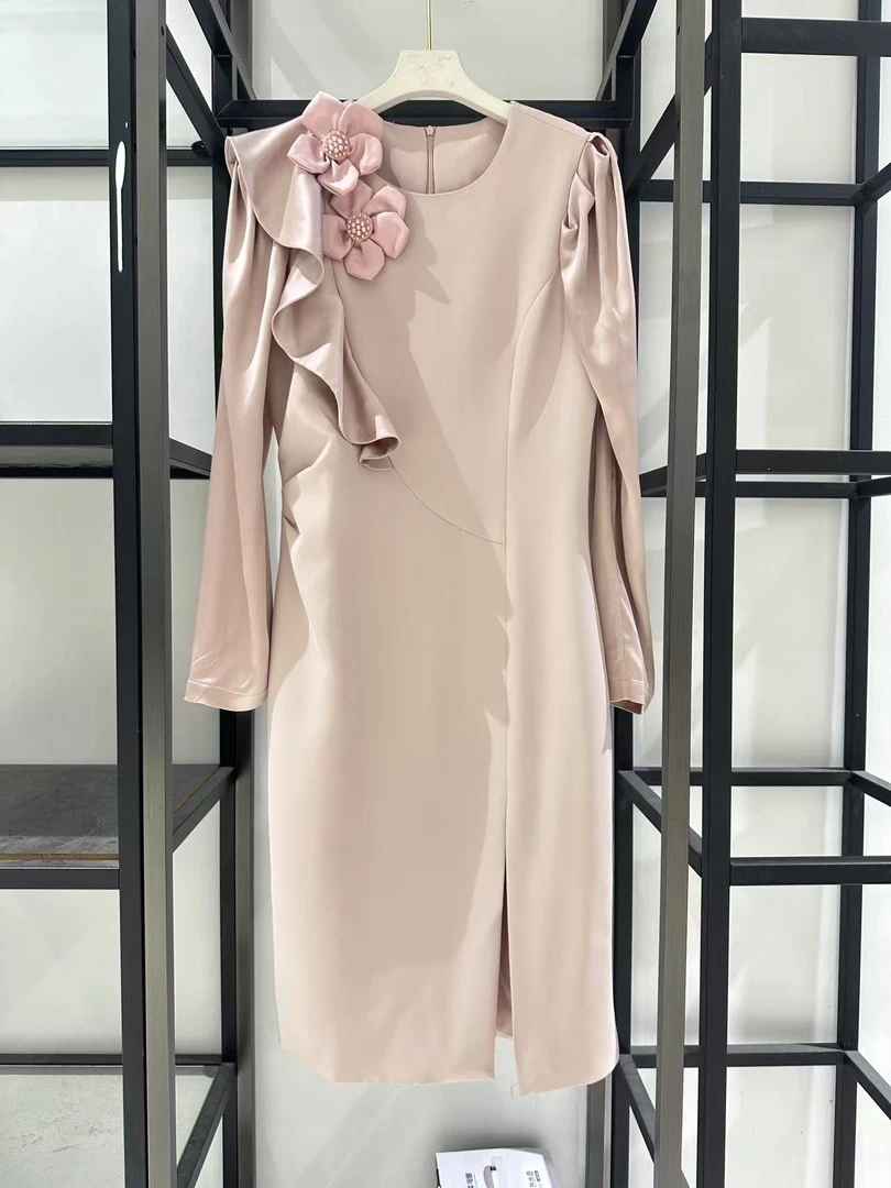 5011-G-3-3-1 新款女装气质显瘦修身时尚花朵连衣裙