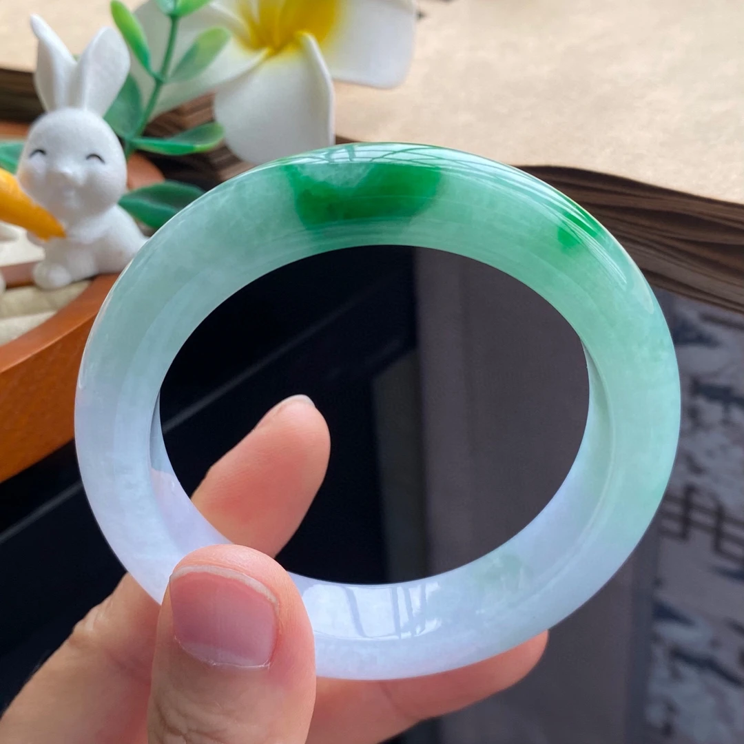 1.27批13587号手镯54.8-12.7-9.6翠阳绿色镯！高贵典雅又温婉漂亮