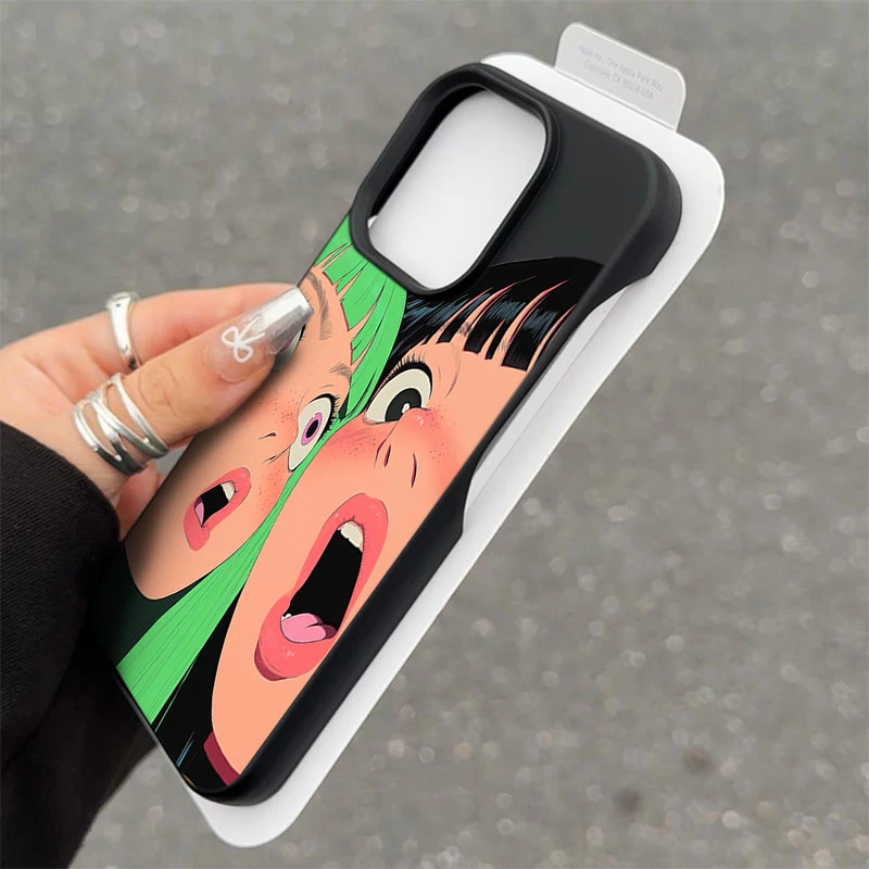 惊呆了少女半包软壳适用苹果16/15promax手机壳iphone14/12/11/13