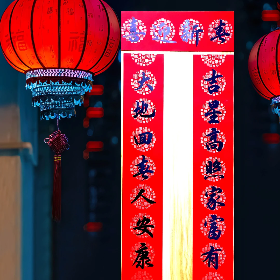 七言手写春联铜版纸不褪色礼盒包装