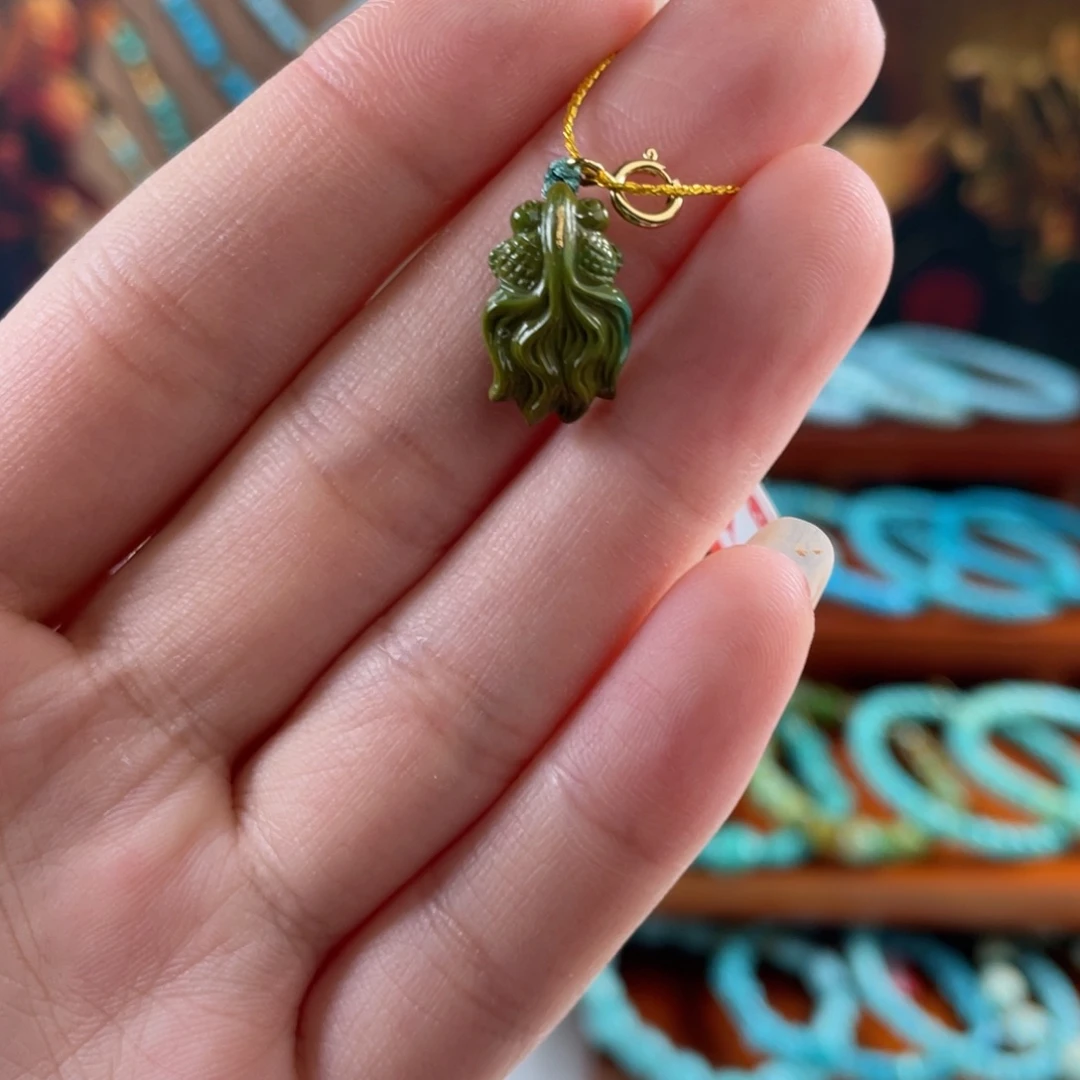 绿松石未镶嵌珠宝半成品绿松石鱼9.5+