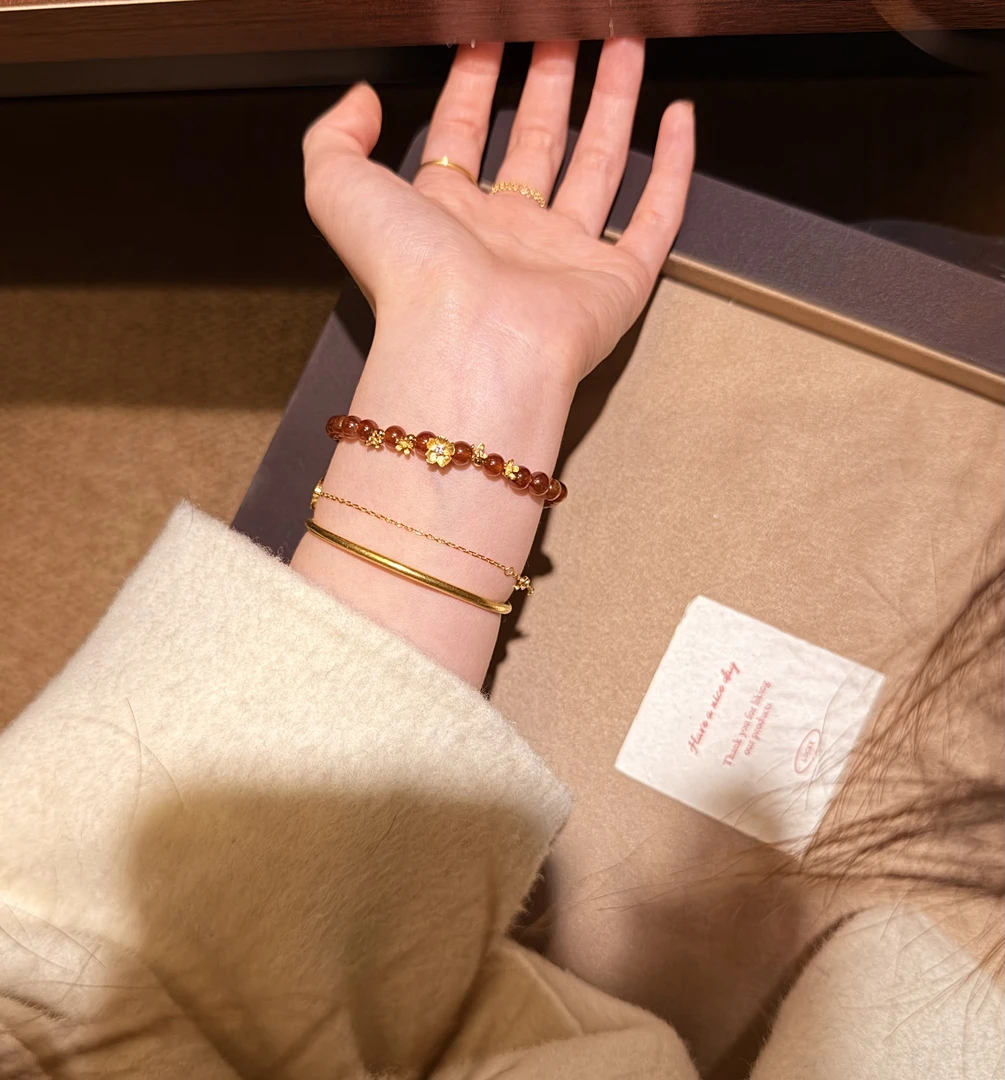 《花火》石榴石925银手串 K159