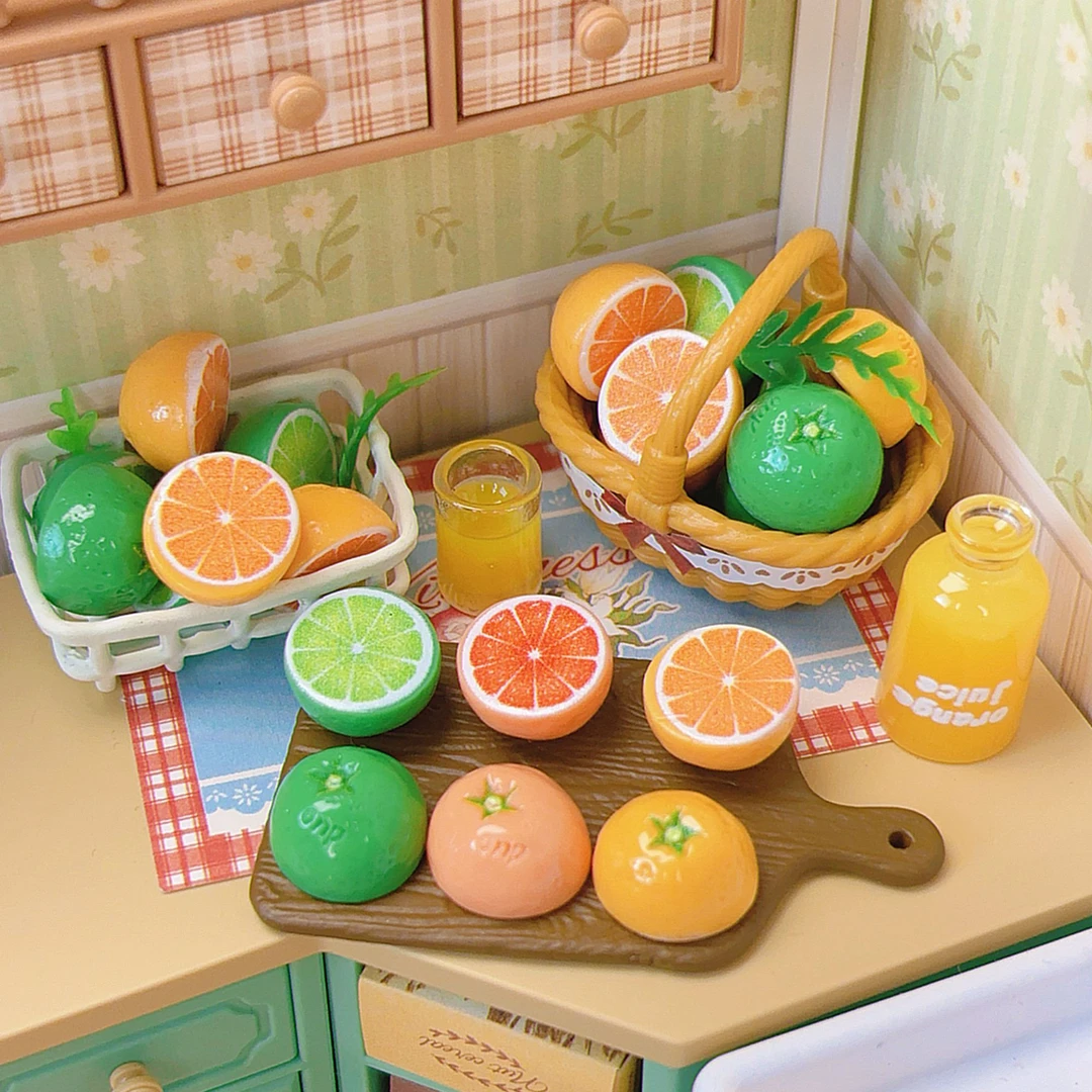 朵儿定制-迷你半个橘子-定制奶油胶食玩配件树脂手工百搭