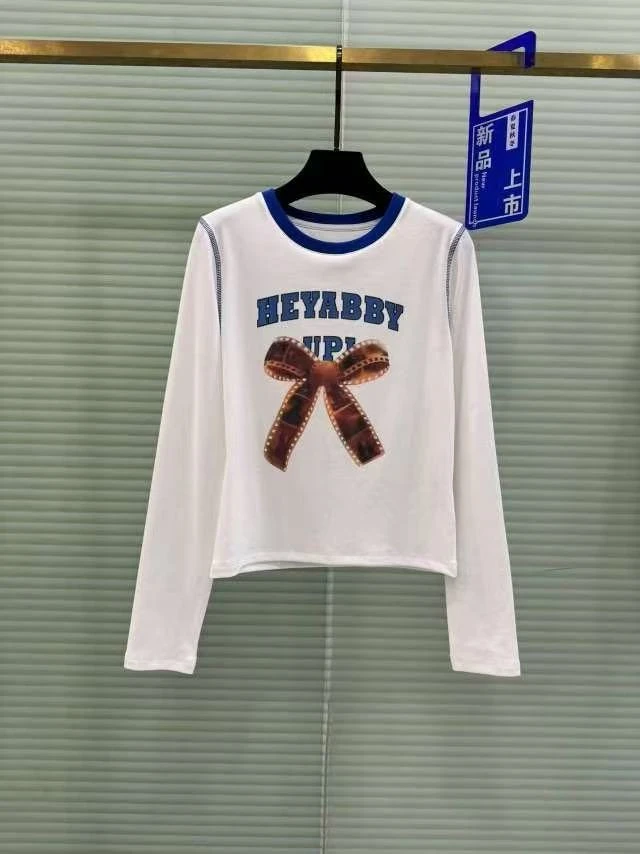 385胶片蝴蝶结辣妹T恤